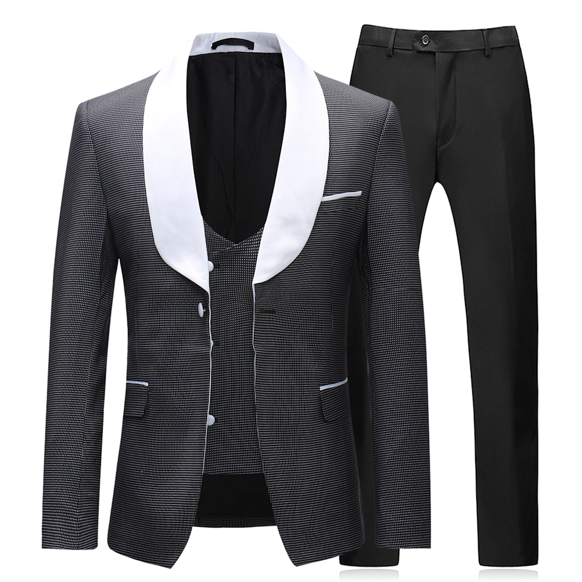 Cloudstyle Men's 2-Piece Suits Slim Fit 1 Button Dress Suit Jacket