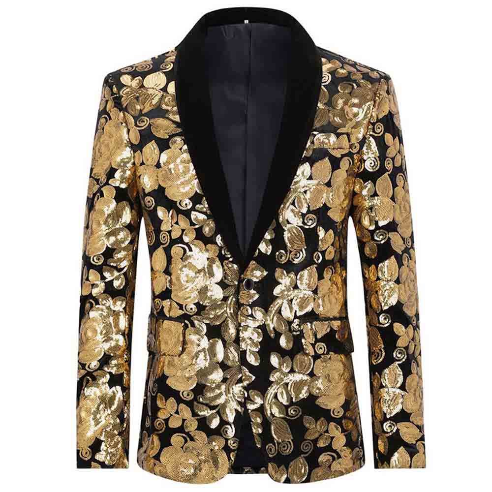 Gold sequin blazer clearance jacket