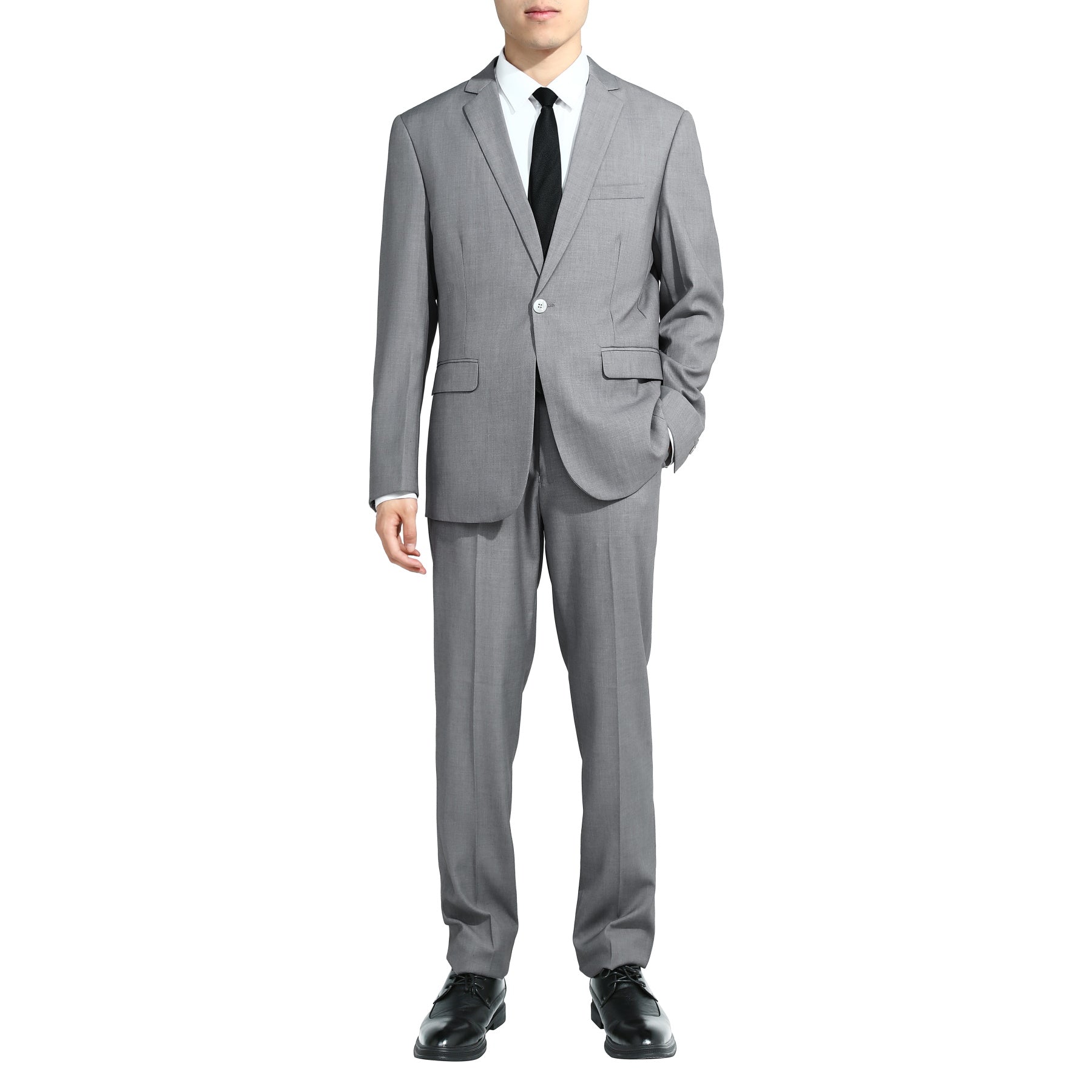 Two Piece LightGrey Suit One Button Suit