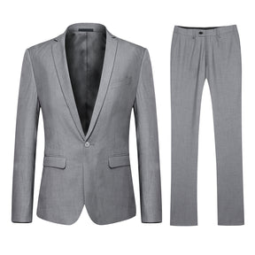 Two Piece LightGrey Suit One Button Suit