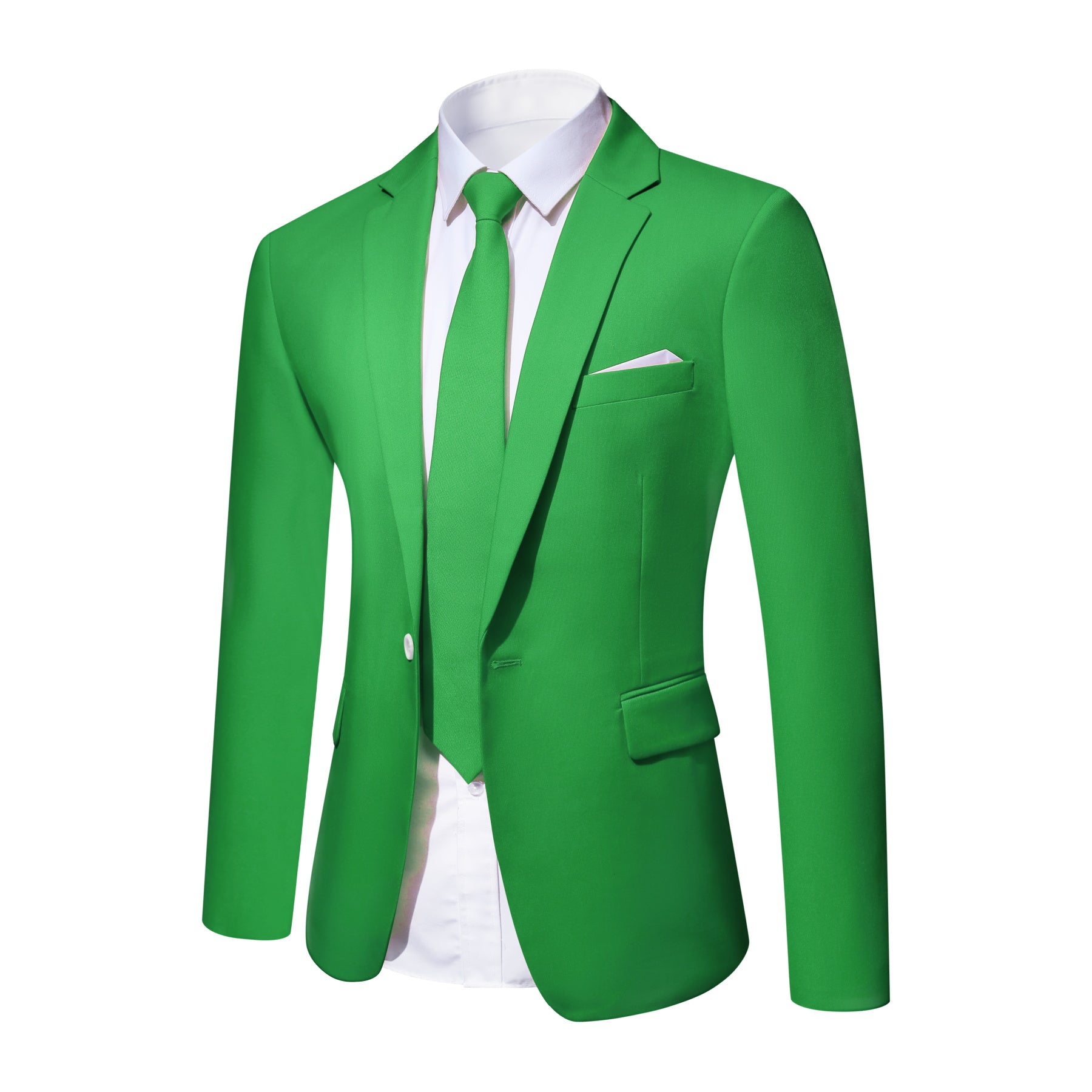 2-Piece Slim Fit Simple Designed Suit Green