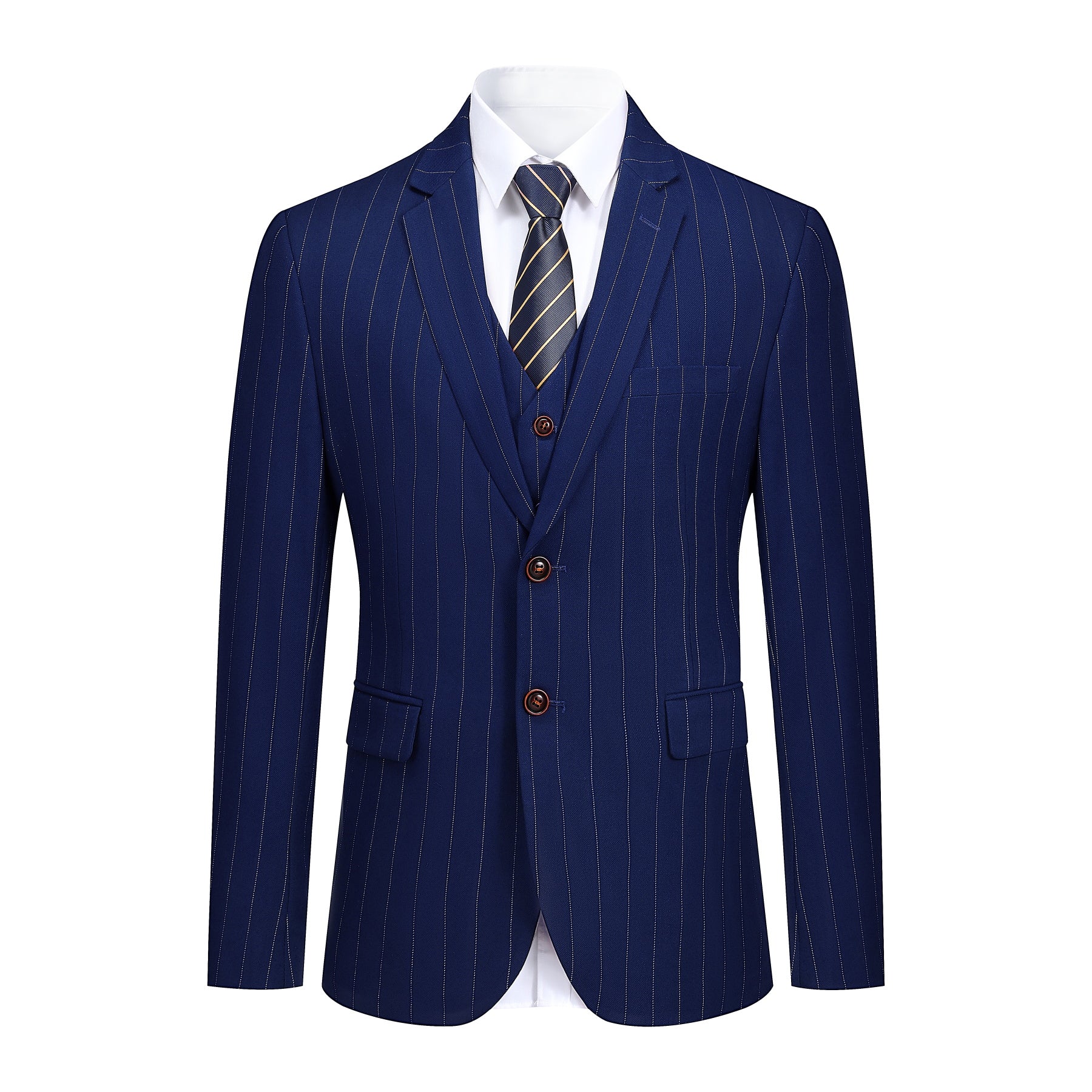 Three Piece Nagaro Blue Suit Stripe Design Suit