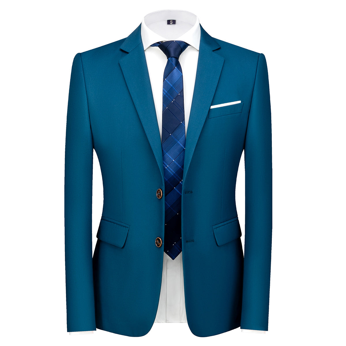 2-Piece Men's Two-Button Single Vent Suit Lake Blue