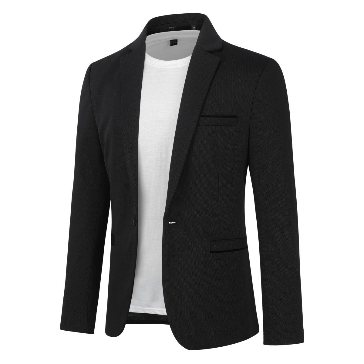 2-Piece Men's Slim Fit Single-Breasted Suit Black