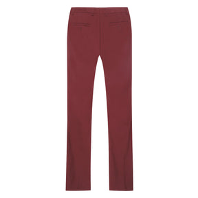 Men's Classic Slim Fit Stretch Flat Front Slacks Dress Pants Wine Red