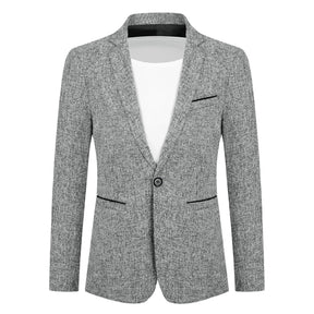 Men's Notch Lapel Single-Breasted Blazer Grey