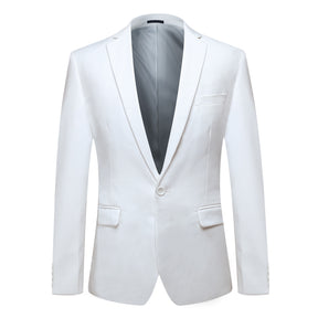 Two Piece White Suit One Button Suit