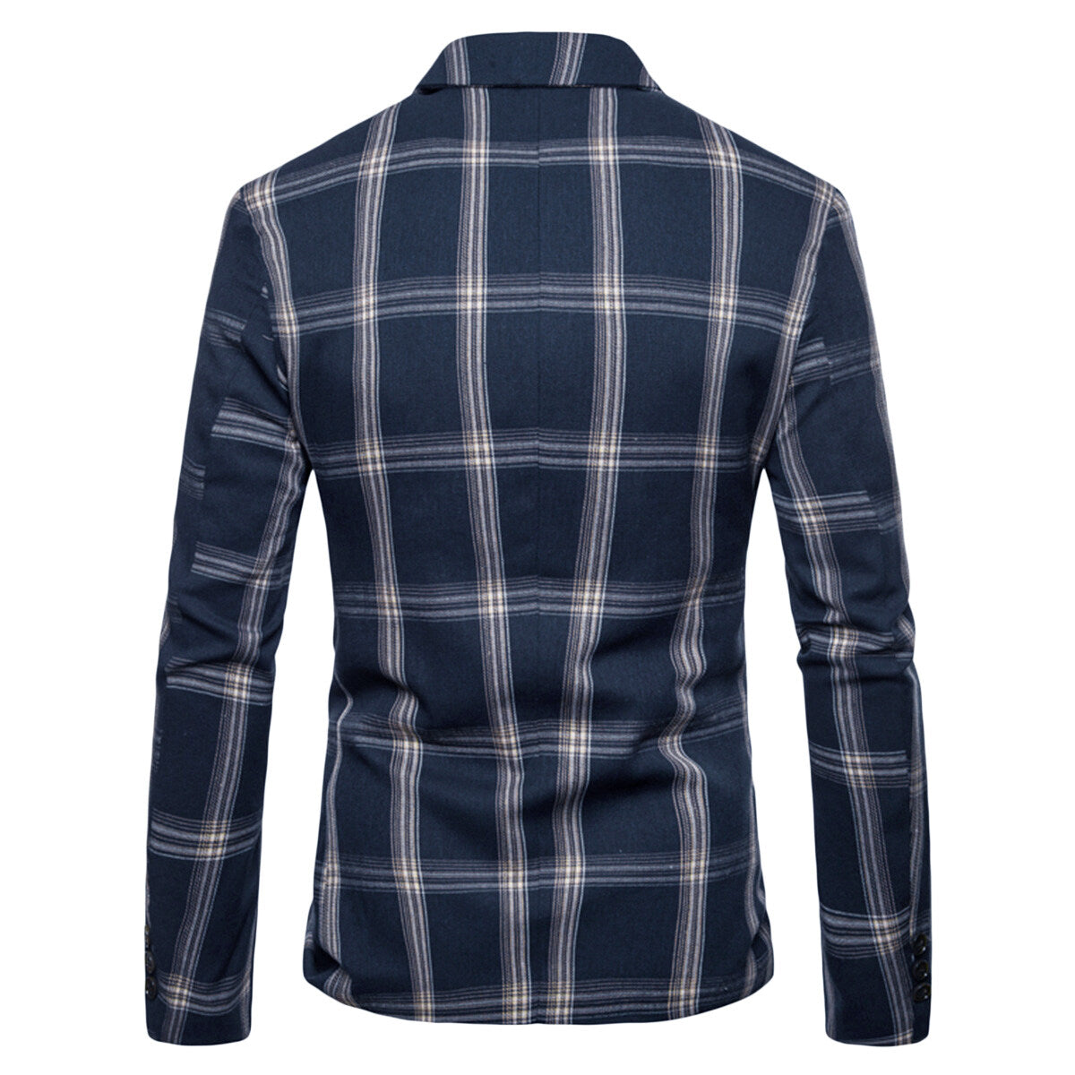 Men's Casual Suit Blazer Jackets Lightweight One Button Coats Plaid Bl