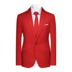 2-Piece Slim Fit Simple Designed Red Suit