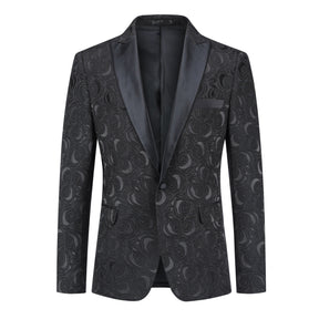 2-Piece Printed Suits Dark Pattern Black