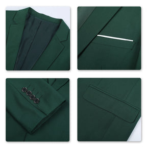 2-Piece Slim Fit Simple Designed Suit DarkGreen