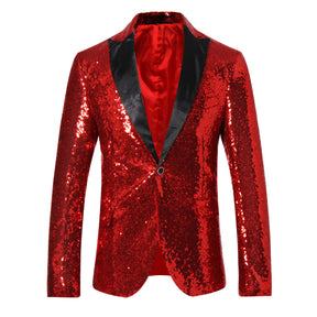 NightClub Sequin Jacket Red Party Blazer