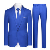 2-Piece Slim Fit Simple Designed Blue Suit