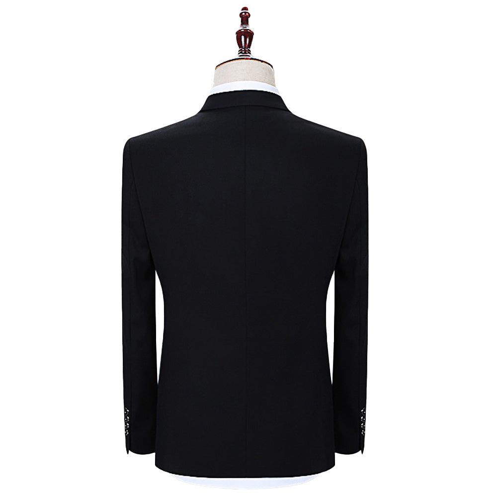 2-Piece Slim Fit One Button Suit Black Suit