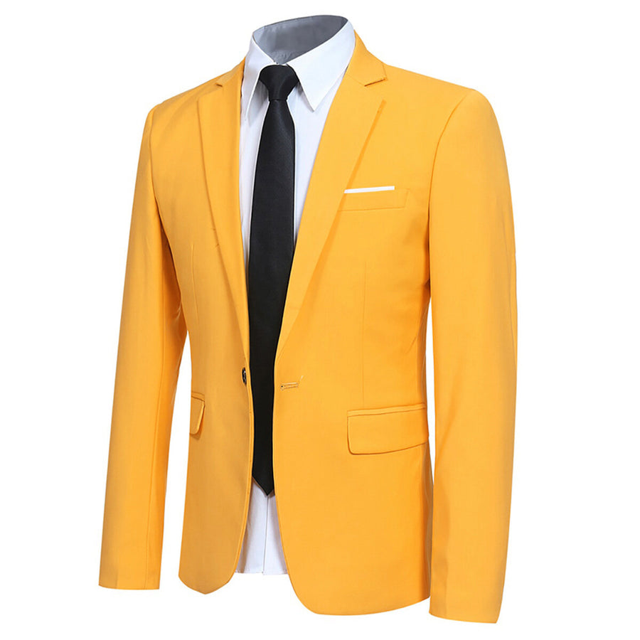 Yellow Stylish Blazer One Button Casual Blazer -Cloudstyle