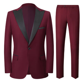 Men's Single-Breasted 2-Piece Tuxedo Suit Red