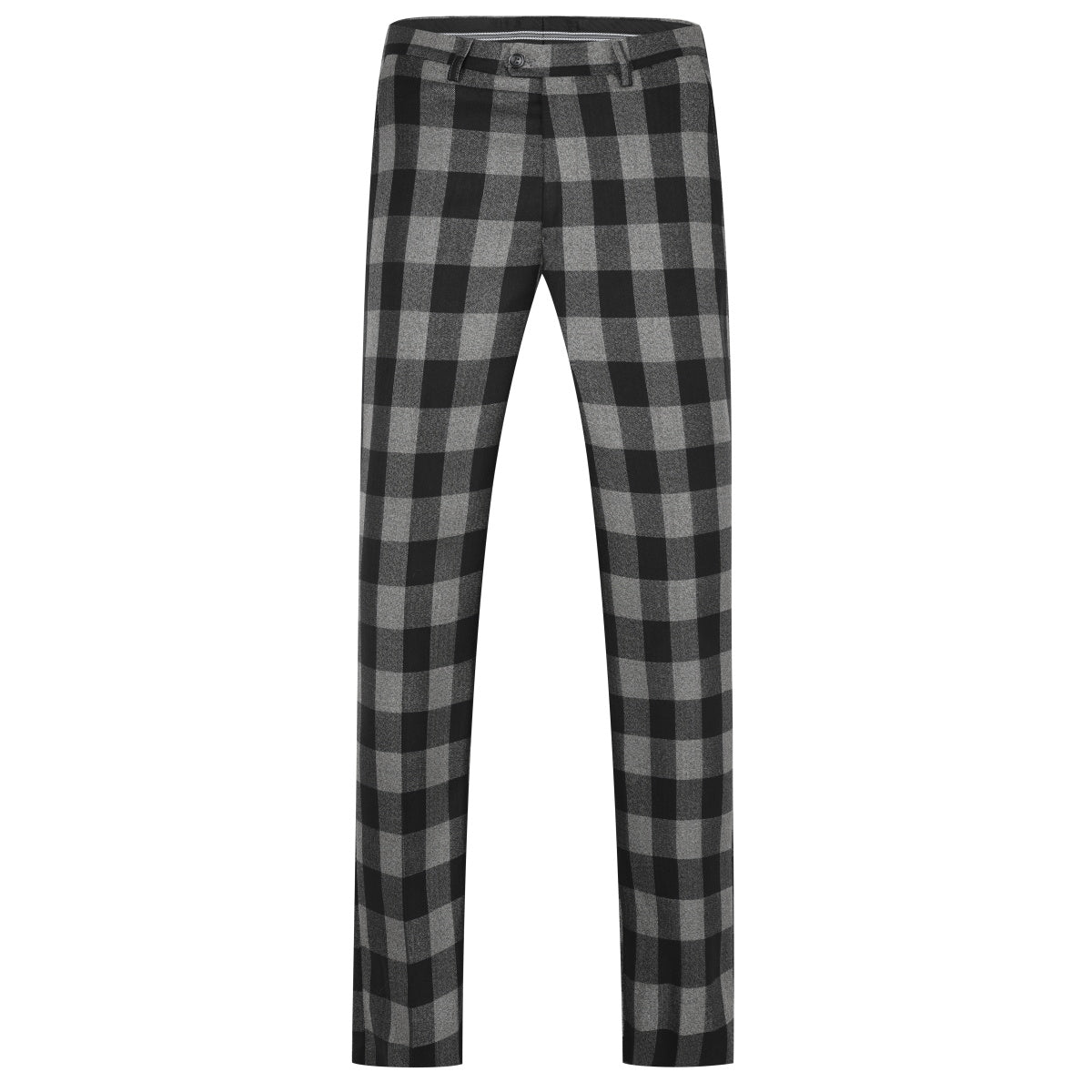 Plaid Suit Slim Fit 2-Piece Suit Dark Brown