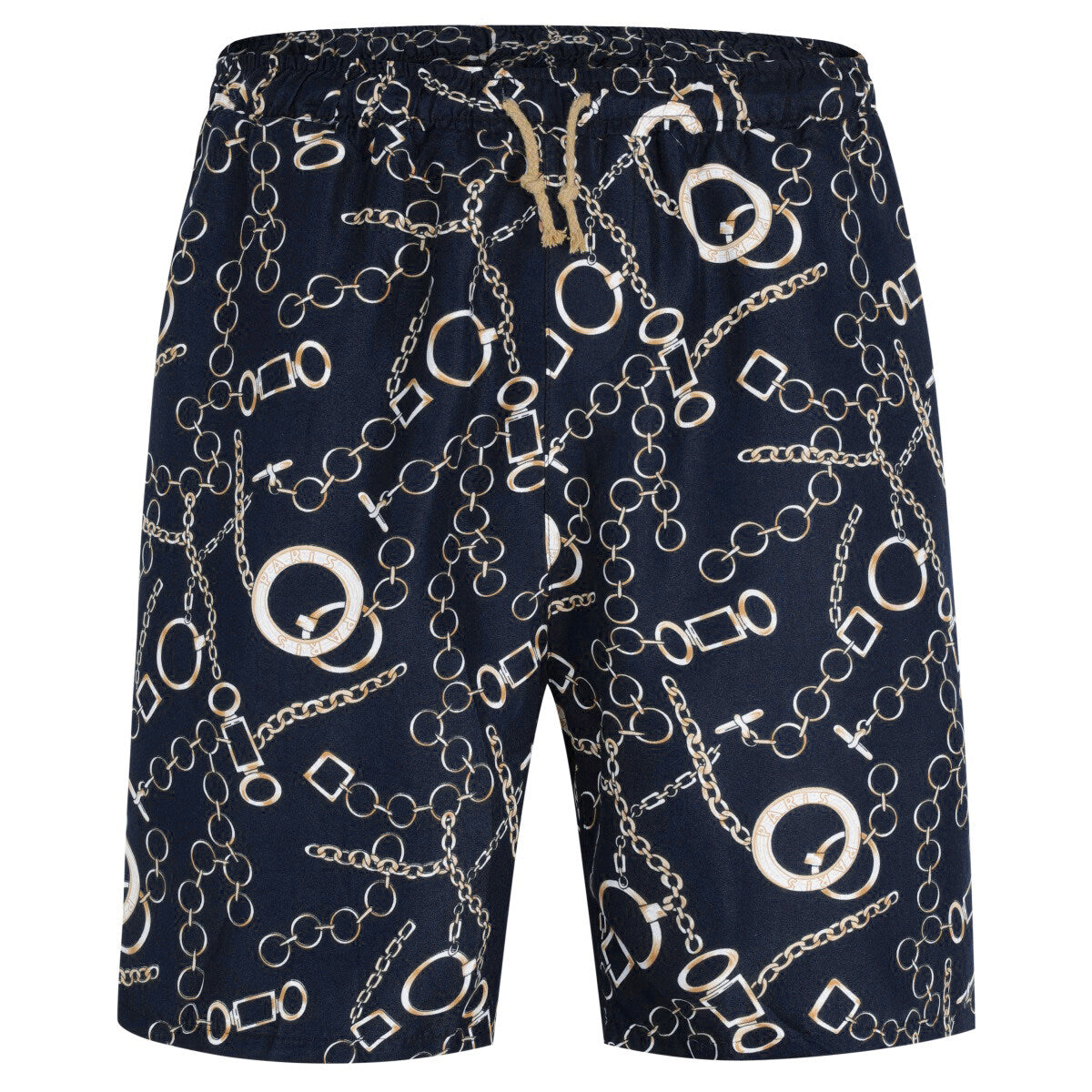 Mens 2-Piece Hawaii Print Style Summer Suit Navy