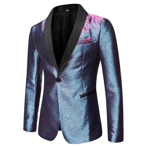 Magic Bluish Violet Tuxedo Jacket Luxury Prom Blazer -Cloudstyle