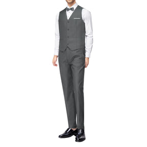 Slim Fit One Button Casual Grey 3-Piece Suit