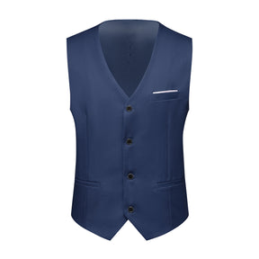 Slim Fit One Button Casual Blue 3-Piece Suit