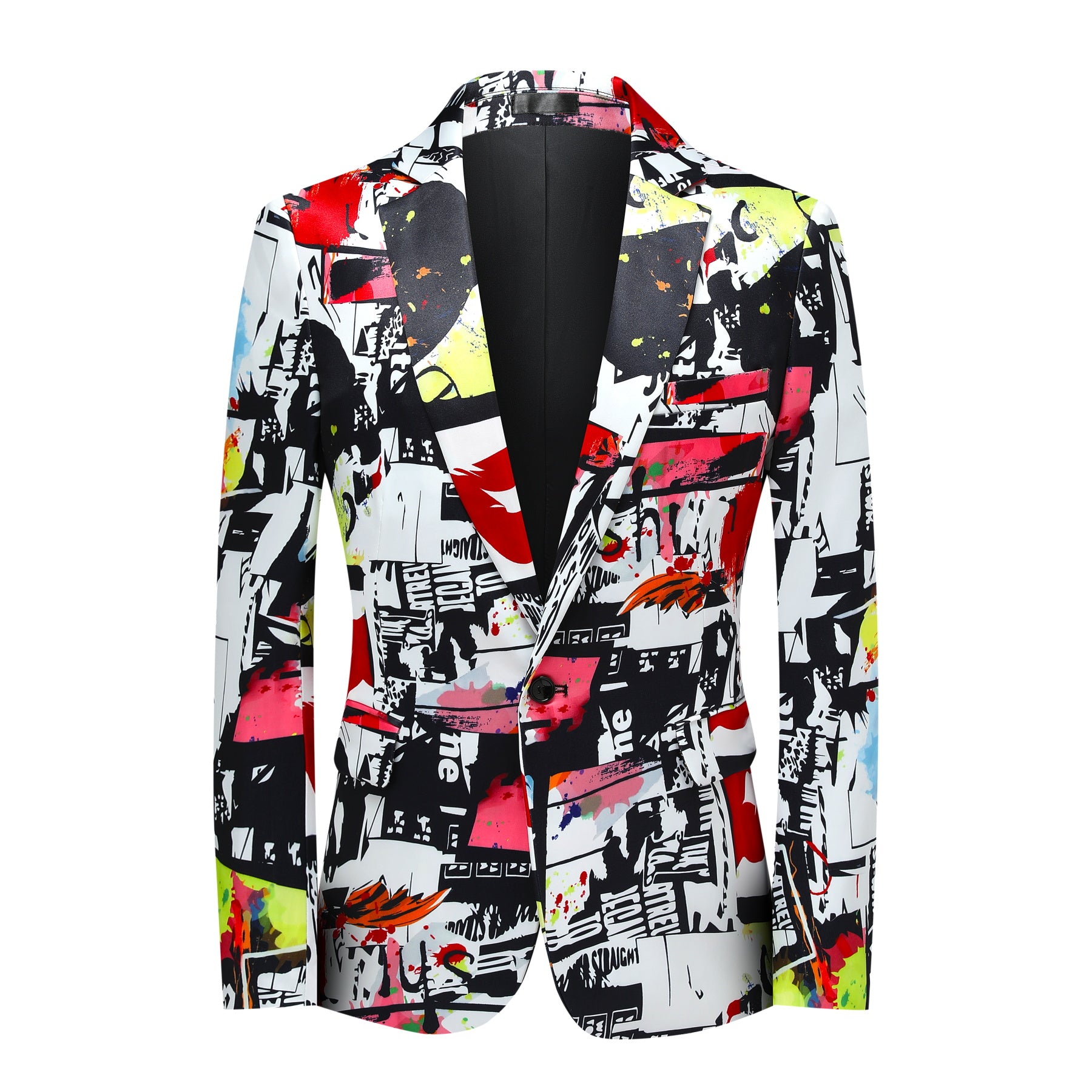 Fashion Slim Fit Print Blazer One Button Blazer