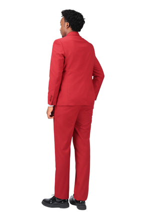 2-Piece Slim Fit Simple Designed Red Suit