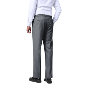 Men's Classic Slim Fit Stretch Flat Front Slacks Dress Pants Dark Grey