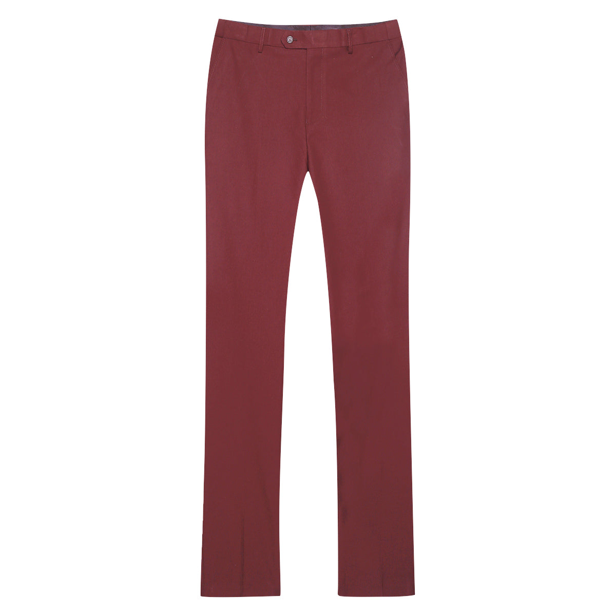 Men's Classic Slim Fit Stretch Flat Front Slacks Dress Pants Wine Red