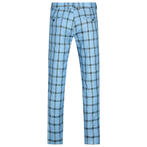 Plaid Stripe Suit Slim Fit 2-Piece Suit Blue