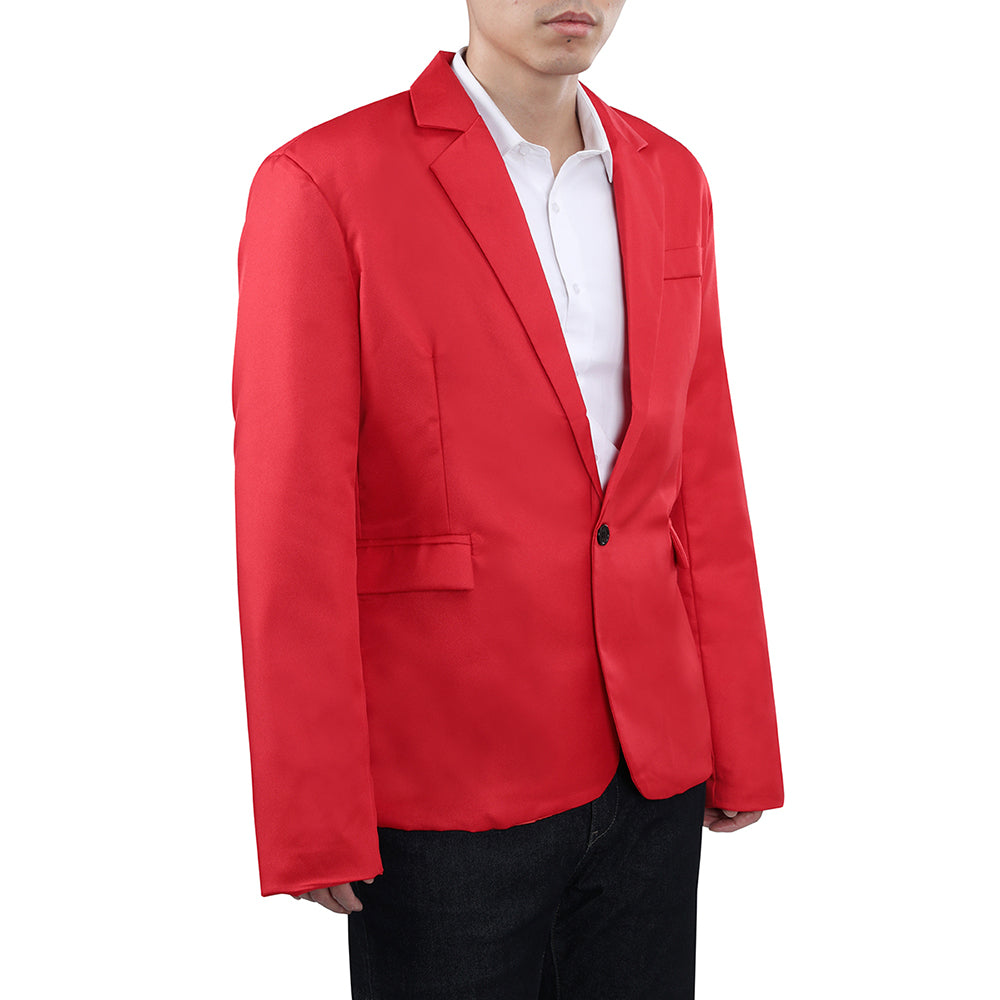 Men's Slim Fit Casual Blazer Jacket Red