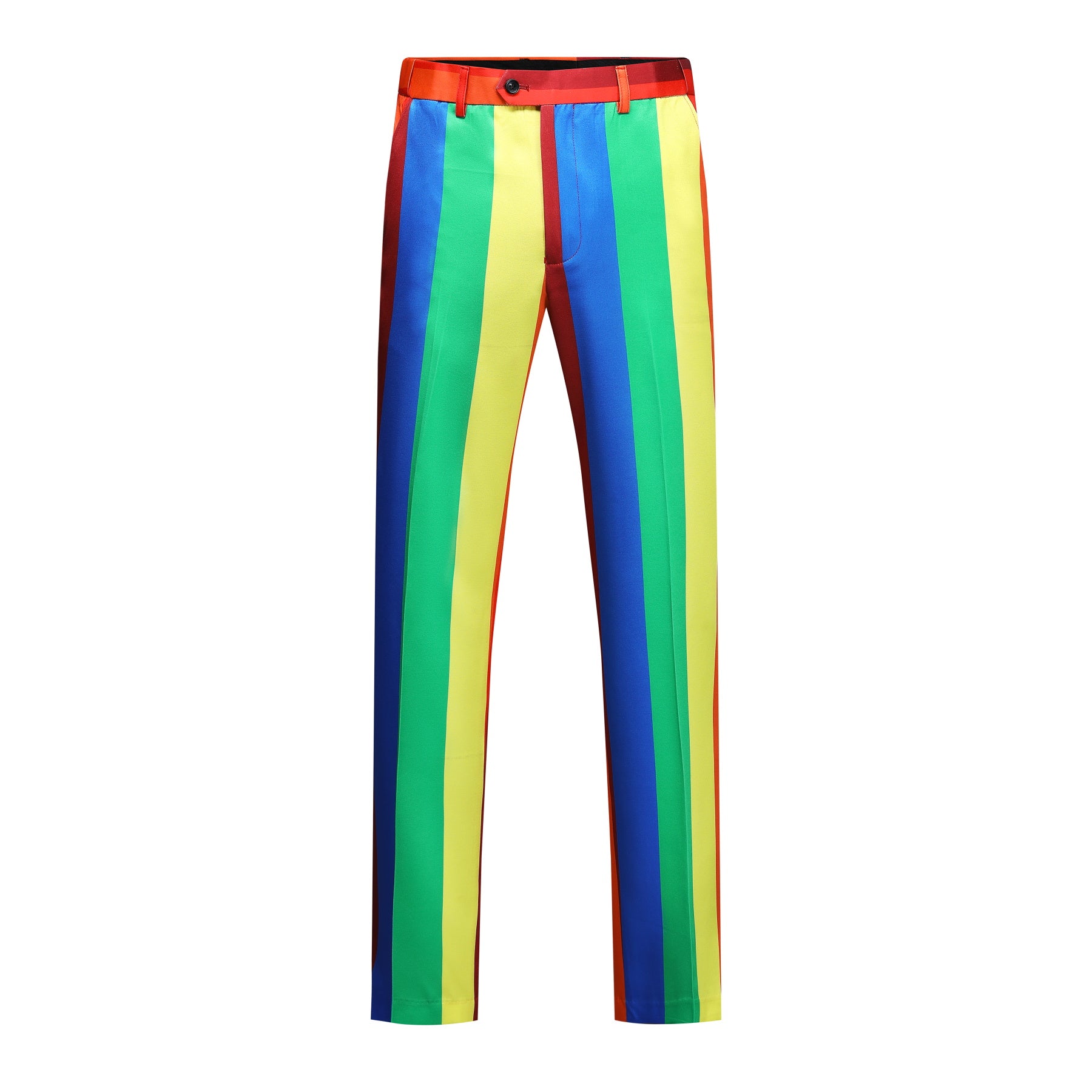 2 Piece Men's Clown Colorblock Rainbow Celebration Suit