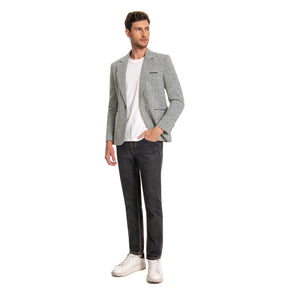 Men's Notch Lapel Single-Breasted Blazer Grey