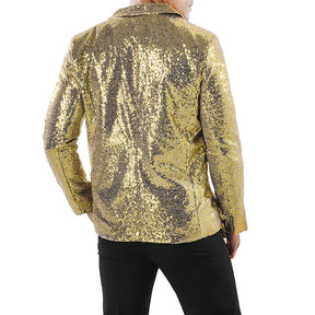 Gold Shiny Sequin Jacket Party Tuxedo Blazer