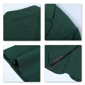 2-Piece Slim Fit Simple Designed Suit DarkGreen