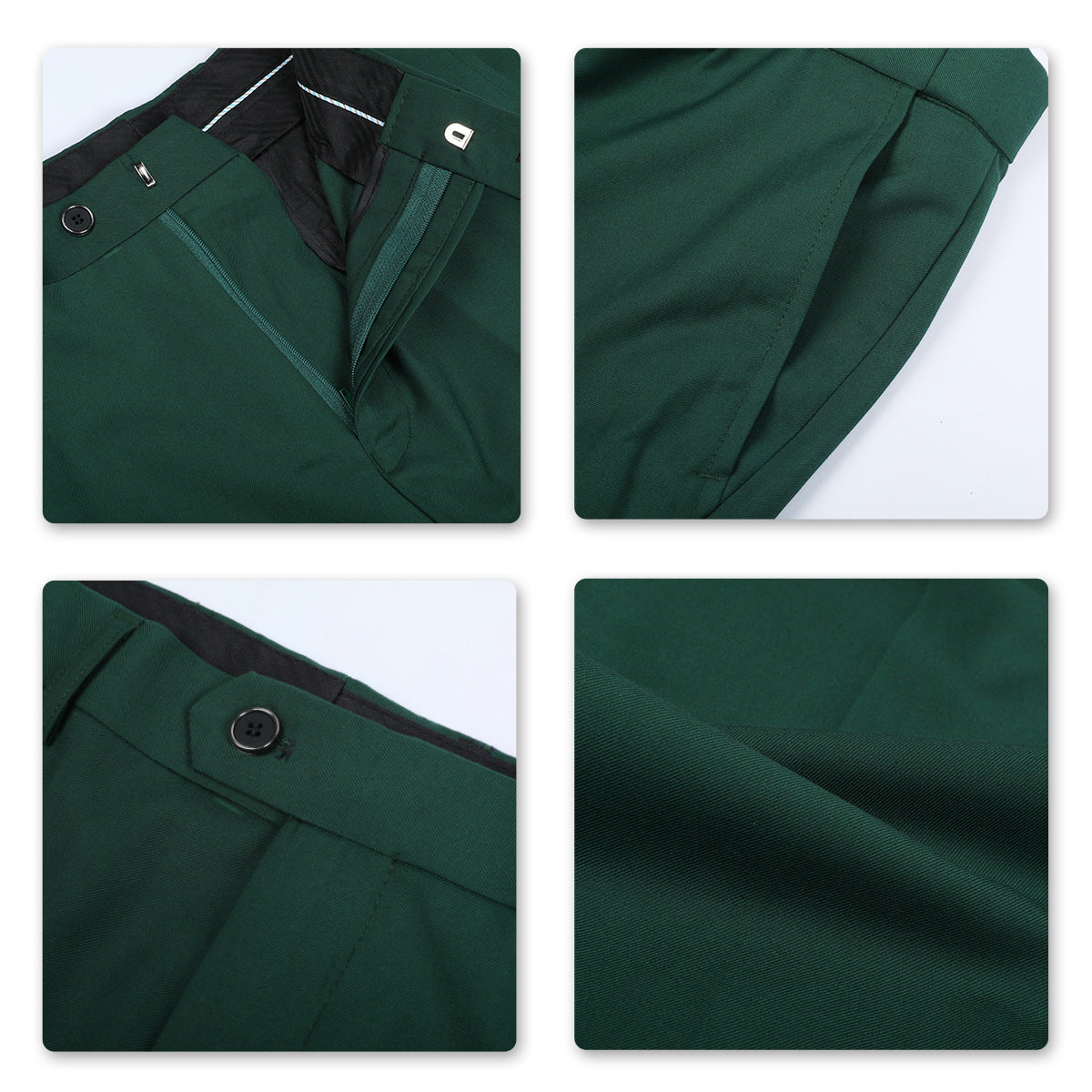 2-Piece Slim Fit Simple Designed Suit DarkGreen