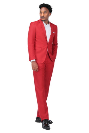 2-Piece Slim Fit Simple Designed Red Suit