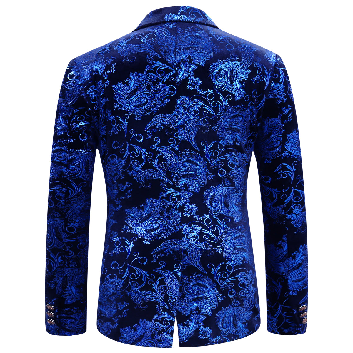 2-Piece Slim Fit Digital Print Blue Suit