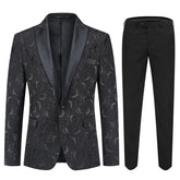 2-Piece Printed Suits Dark Pattern Black