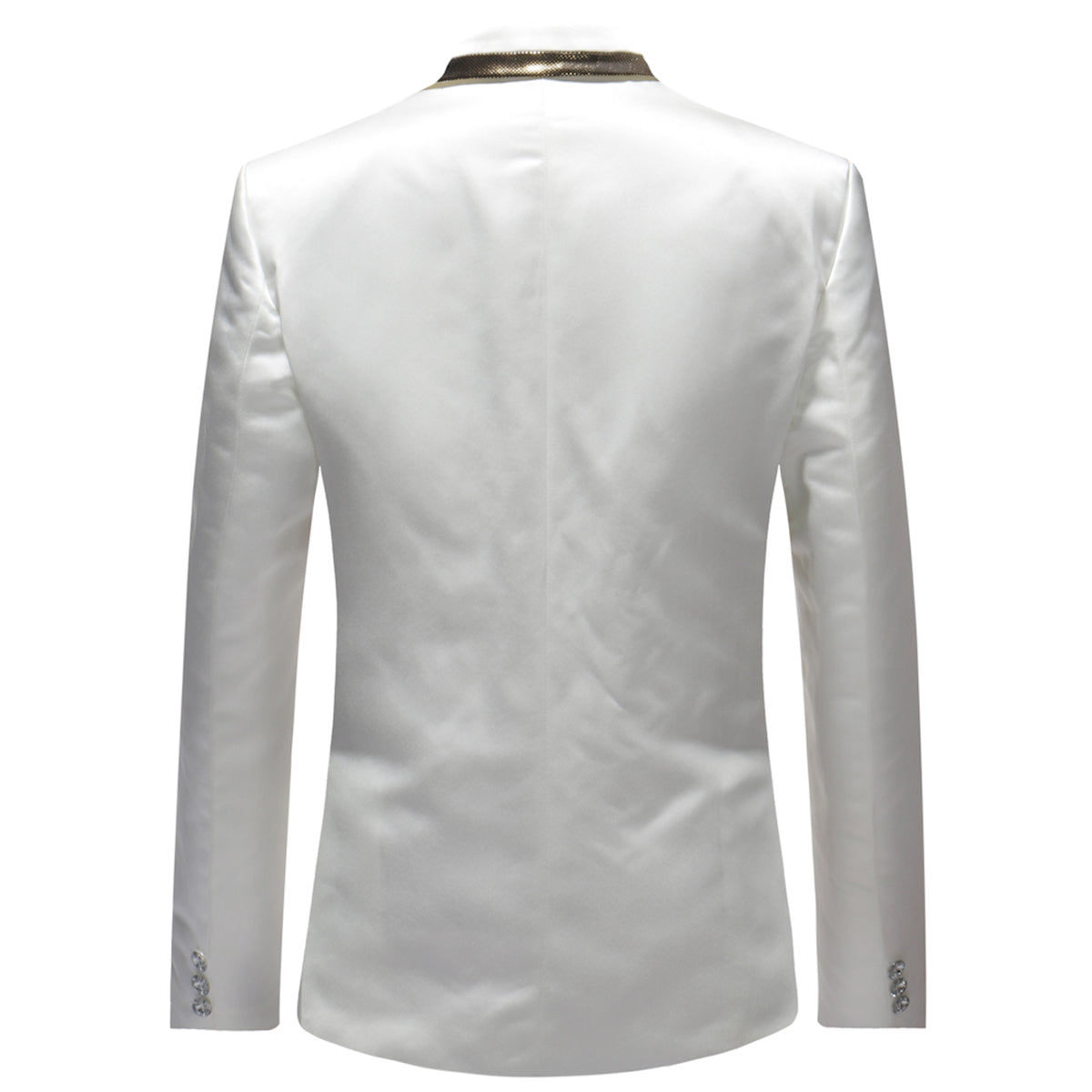 Slim Fit Embroidery Floral Blazer White - Cloudstyle