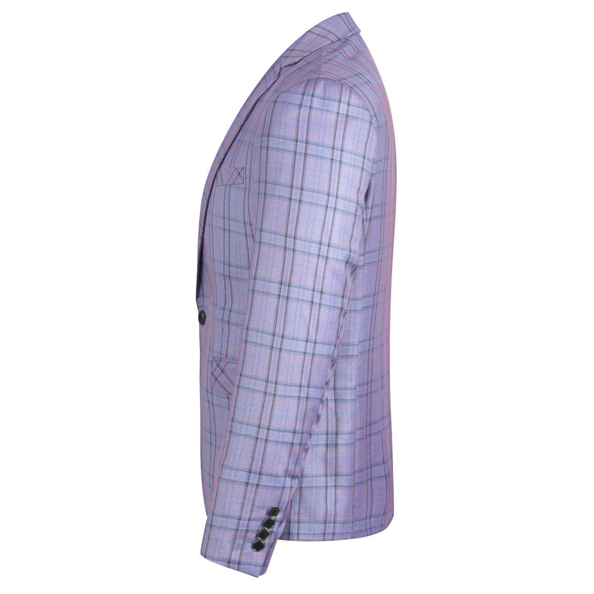 Plaid Stripe Suit Slim Fit 2-Piece Casual Suit Purple