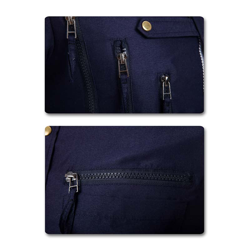 Slim Fit Zipped Pocket Shirts Navy