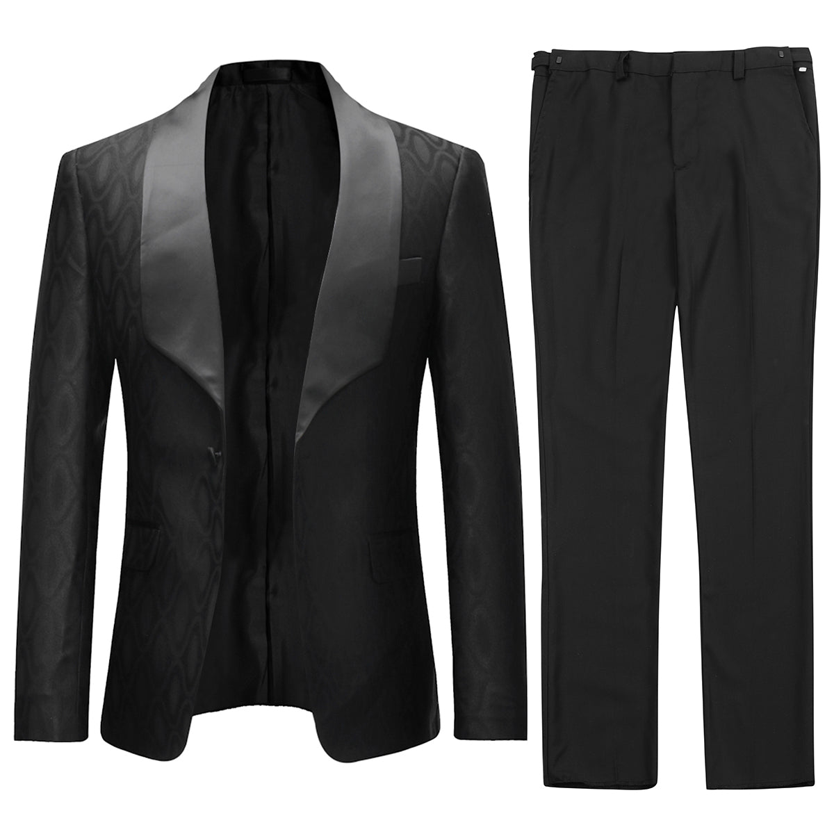 Mens 3 Pieces One Button Elegant Dress Suits Black