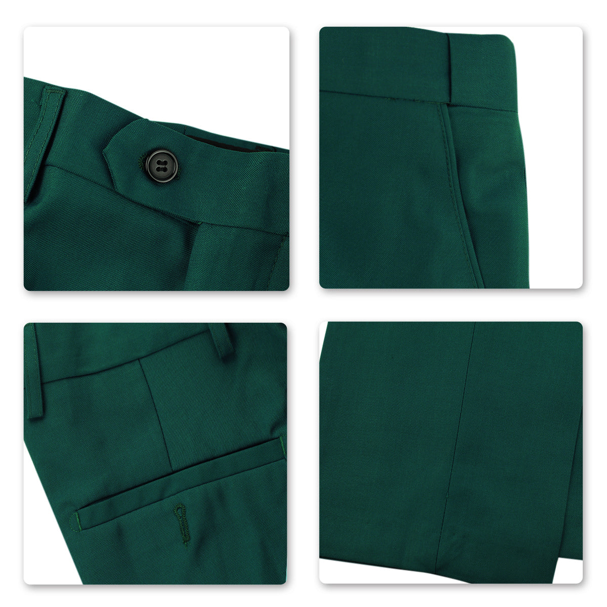 Men's Classic Slim Fit Stretch Flat Front Slacks Dress Pants Green