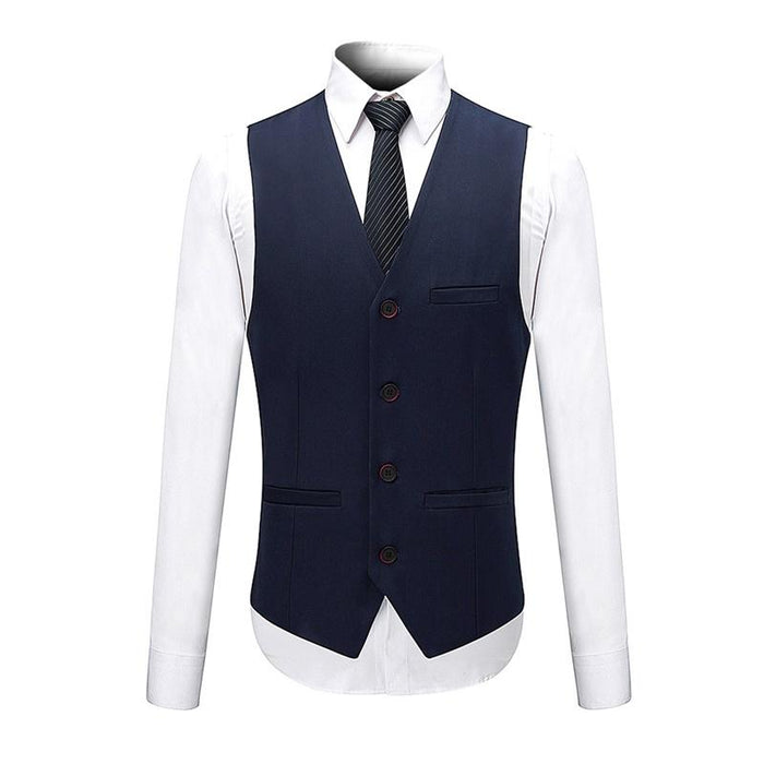 Navy 3-Piece Suit Slim Fit Two Button Suit -Cloudstyle