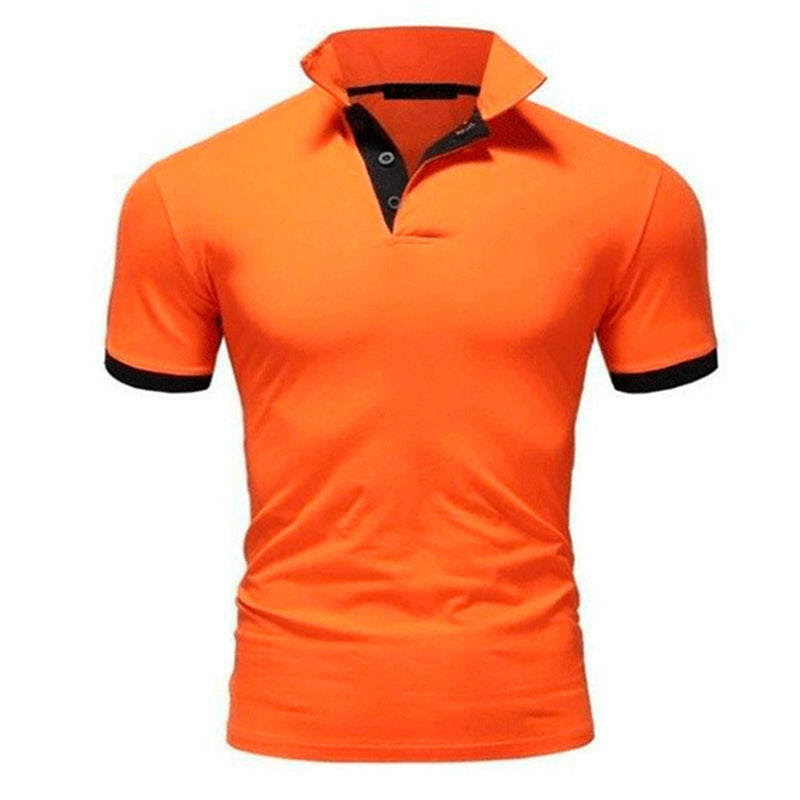 Essential Polos Navy & Orange Classic Polo Shirt -Cloudstyle