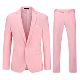 2-Piece Slim Fit Simple Designed Pink Suit