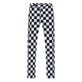 Men's Black and White Check Straight Casual Trousers