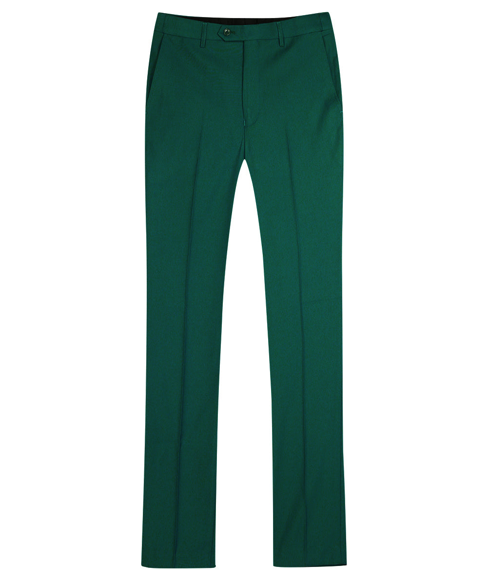 Men's Classic Slim Fit Stretch Flat Front Slacks Dress Pants Green