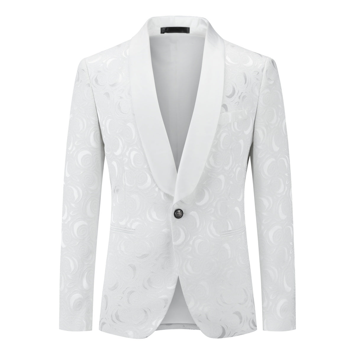 White Paisley Suit 2-Piece Slim Fit Suit